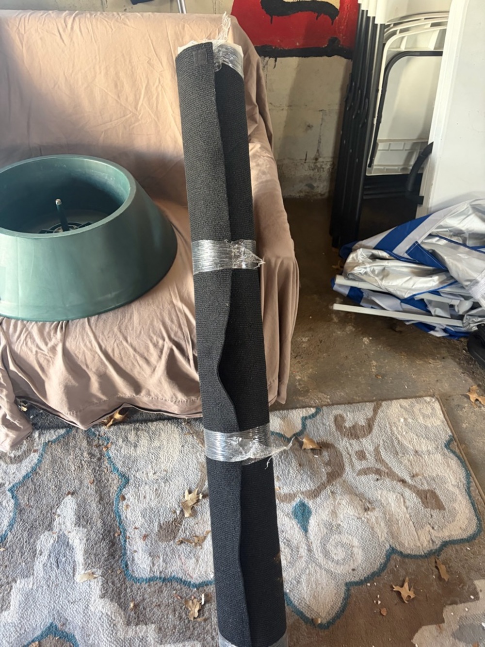 Black Rolled Rug Runner